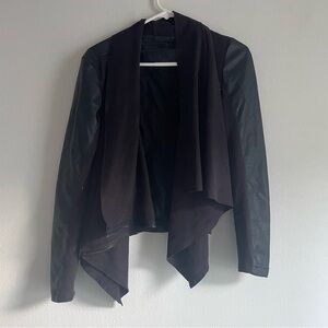 Blank NYC vegan leather and suede black Moto style jacket